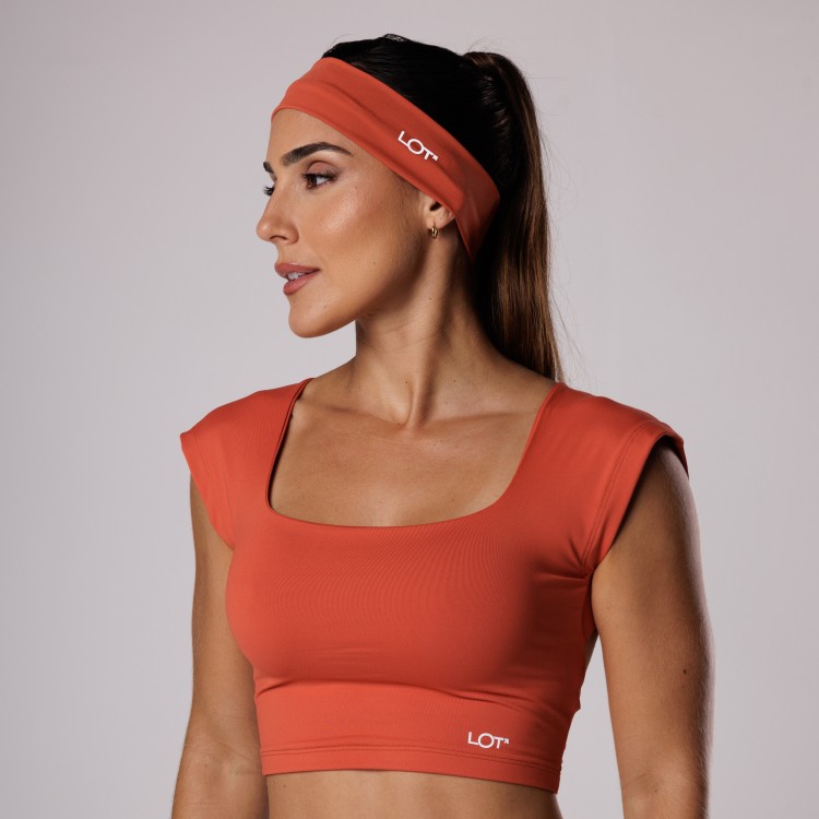 Faixa de Cabelo Headband Folk Terracota Poliamida