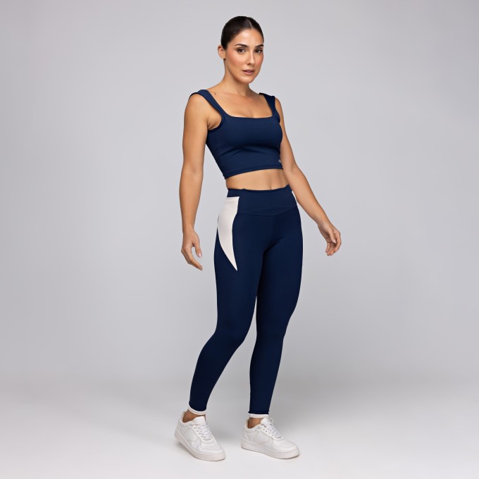 Calça Legging Poliamida Academia Feminina com Bolso Frame
