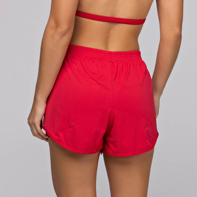 Short Soltinho Duplo Com Bolso Poliamida Corrida Vermelho - Lot