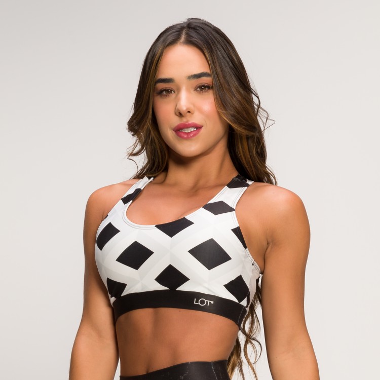 Top Fitness Academia Suplex Estampado Cruzado nas Costas