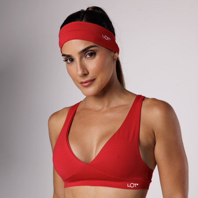 Faixa de Cabelo Headband Vermelha Poliamida