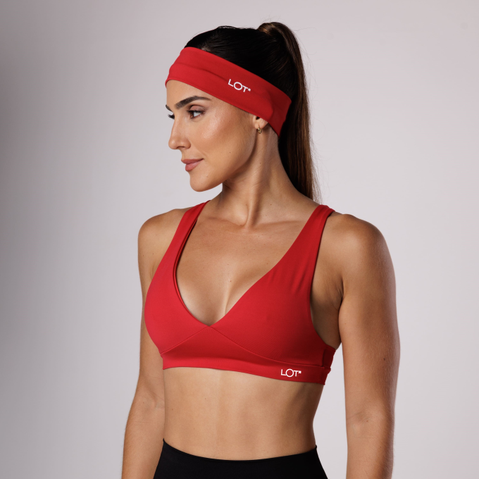 Faixa de Cabelo Headband Vermelha Poliamida