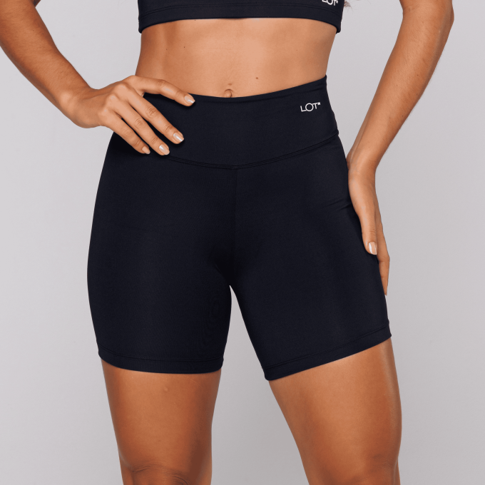 Short Fitness Poliamida Básico Preto