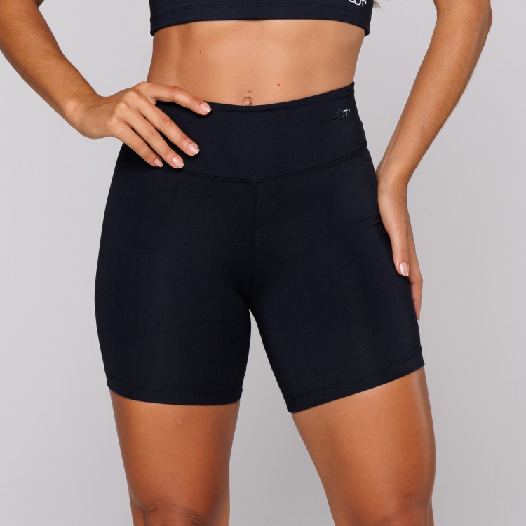 Short Fitness Poliamida Básico Preto