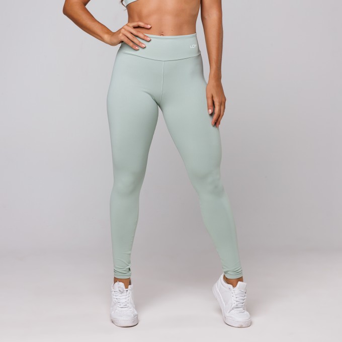 Calça Legging Poliamida Feminina Suplex Premium Aloe Verde Claro
