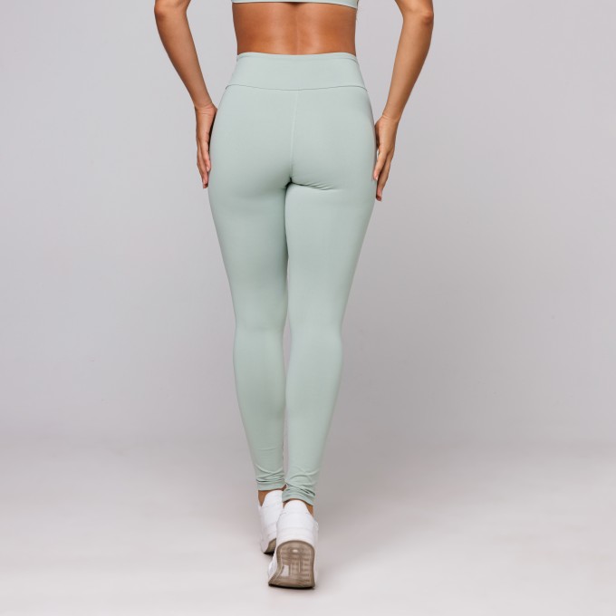 Calça Legging Poliamida Feminina Suplex Premium Aloe Verde Claro