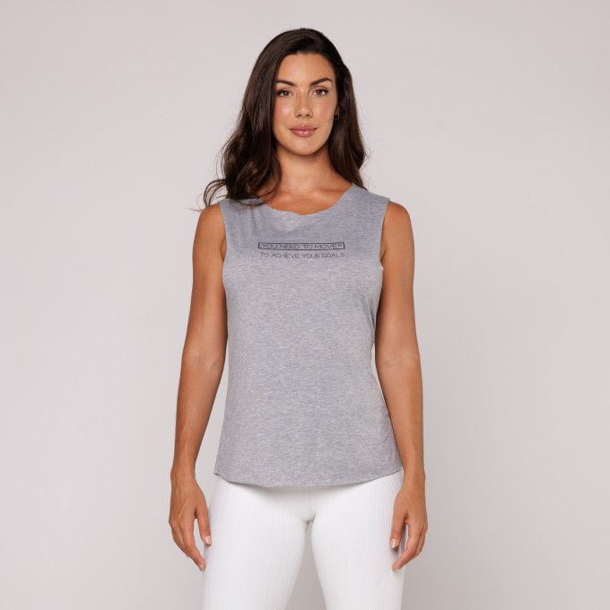 Regata Fitness Viscolycra Mescla Estampada Feminina Soltinha