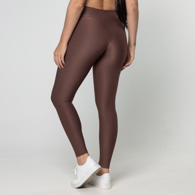 Legging Fitness Feminina Academia Poliamida Cós Cruzado Marrom