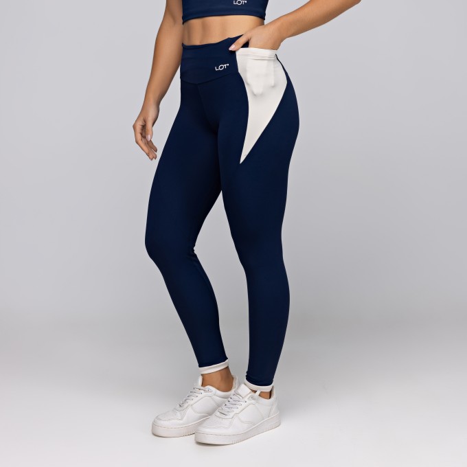 Calça Legging Poliamida Academia Feminina com Bolso Frame