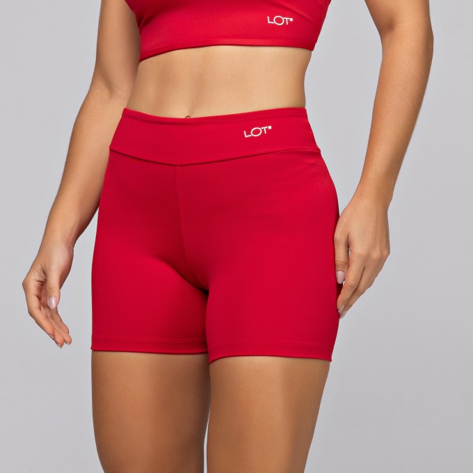 Short Poliamida Academia Feminino Empina Bumbum Vermelho